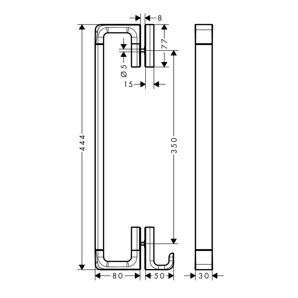 Hansgrohe 42837250 Softsquare Shower Door Handle