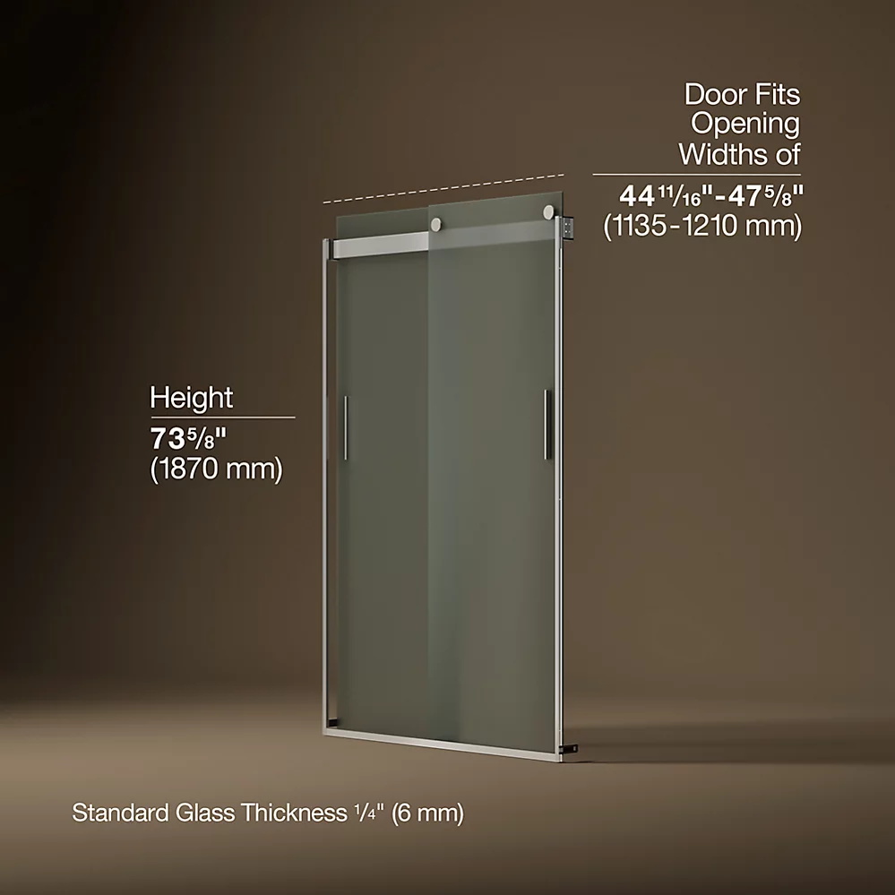 Kohler 706008-D3-MX Levity 1/4 Shower Door 74 X 47-5/8 Hdl