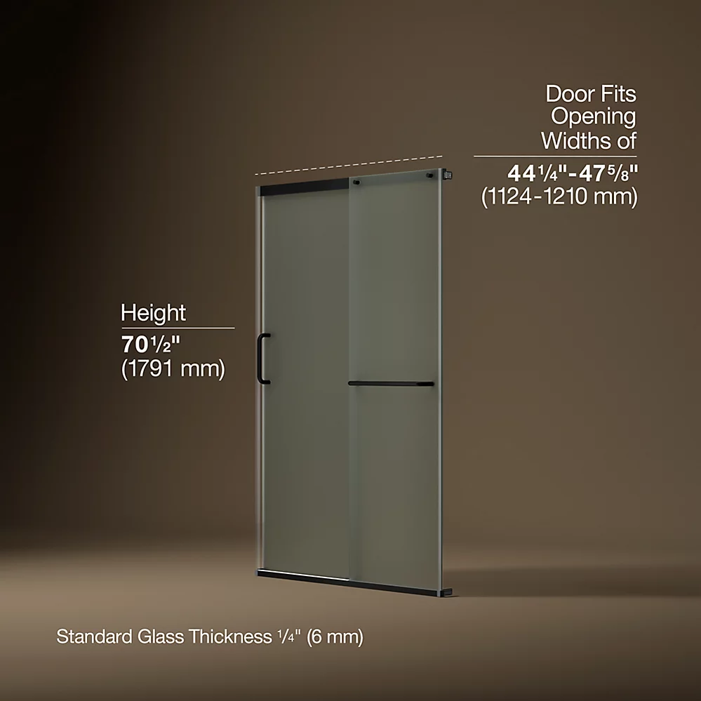 Kohler 707606-6D3-BL Elate 1/4 Shower Door 70 1/2 X 47 5/8