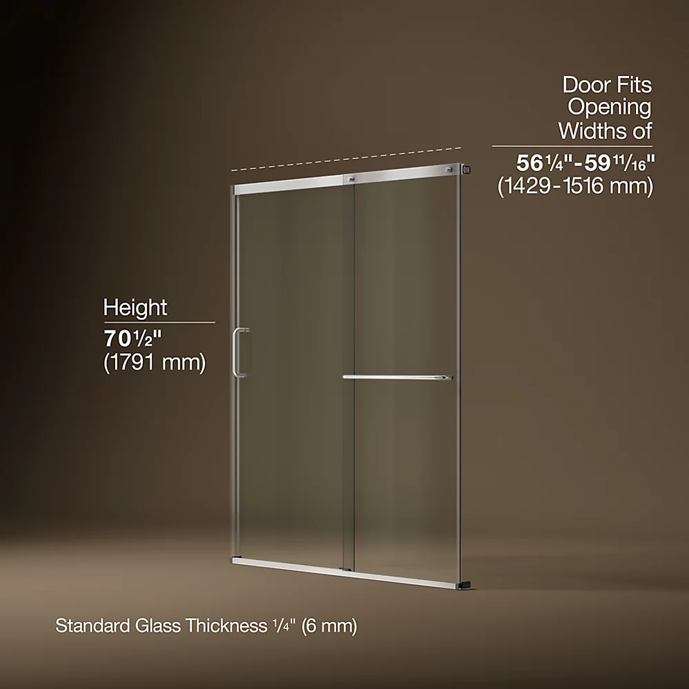 Kohler 707608-6L-SH Elate 1/4 Shower Door 70 1/2 X 59 5/8