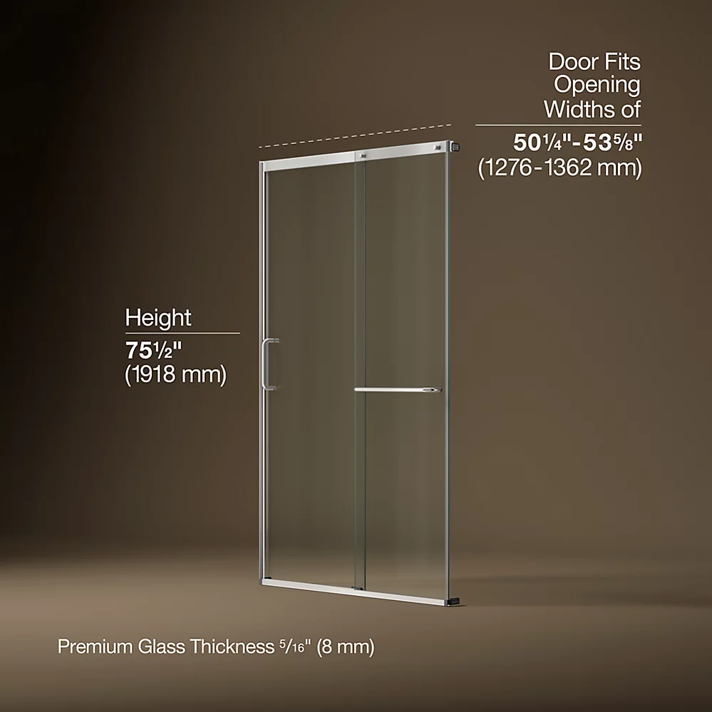 Kohler 707614-8L-SH Elate 5/16 Shower Door 75 1/2 X 53 5/8