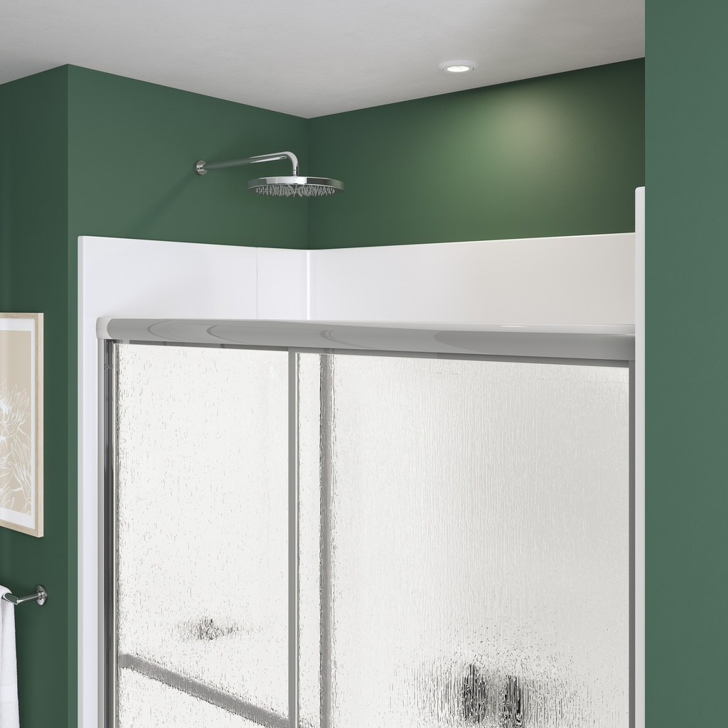 Maax 105412-970-084-000 Polar 54-59 _ in. x 68 in. Bypass Shower Door for Alcove Installation with Raindrop glass in Chrome