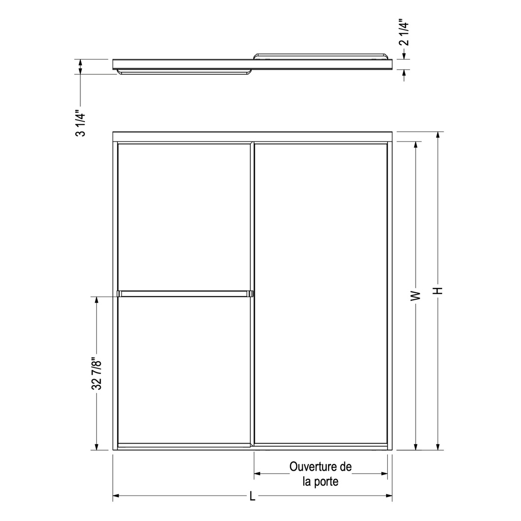 Maax 105413-970-084-000 Polar 42-47 _ in. x 68 in. Bypass Shower Door for Alcove Installation with Raindrop glass in Chrome