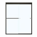 Maax 135672-900-172-000 Aura 55-59 x 71 in. 8 mm Bypass Shower Door for Alcove Installation with Clear glass in Dark Bronze