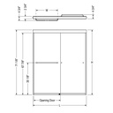 Maax 135672-900-172-000 Aura 55-59 x 71 in. 8 mm Bypass Shower Door for Alcove Installation with Clear glass in Dark Bronze