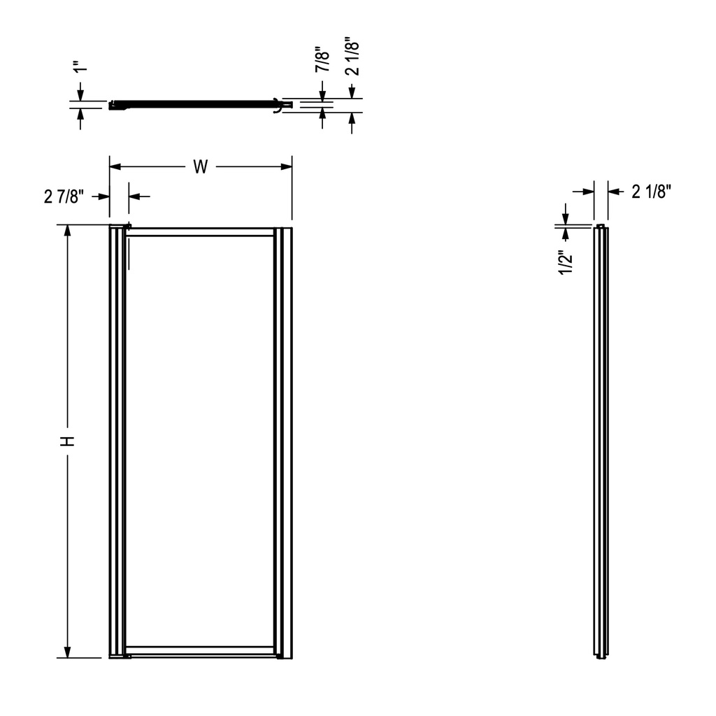 Maax 136625-970-084-000 Pivolok 23-24 _ x 64 _ in. Pivot Shower Door for Alcove Installation with Raindrop glass in Chrome