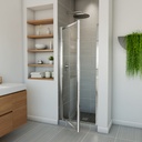 Maax 136635-900-084-000 Pivolok 27-28 _ x 64 _ in. Pivot Shower Door for Alcove Installation with Clear glass in Chrome