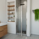 Maax 136635-970-084-000 Pivolok 27-28 _ x 64 _ in. Pivot Shower Door for Alcove Installation with Raindrop glass in Chrome