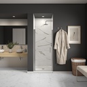 Maax 139264-900-084-100 Cappadocia 31-33 x 68 in. 6 mm Pivot Shower Door for Alcove Installation with Clear glass & Round Handle in Chrome