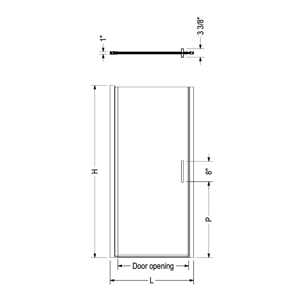 Maax 139264-900-340-100 Cappadocia 31-33 x 68 in. 6 mm Pivot Shower Door for Alcove Installation with Clear glass & Round Handle in Matte Black