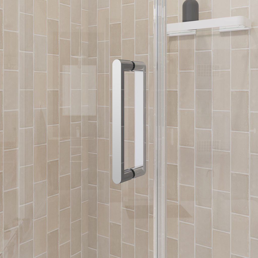 Maax 139265-900-084-100 Cappadocia 33-35 x 68 in. 6 mm Pivot Shower Door for Alcove Installation with Clear glass & Round Handle in Chrome