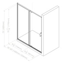 Neptune 220337-900-084-000 Belaya 56-60 x 72 in. 6mm Pivot Shower Door for Alcove Installation with Clear Glass in Chrome