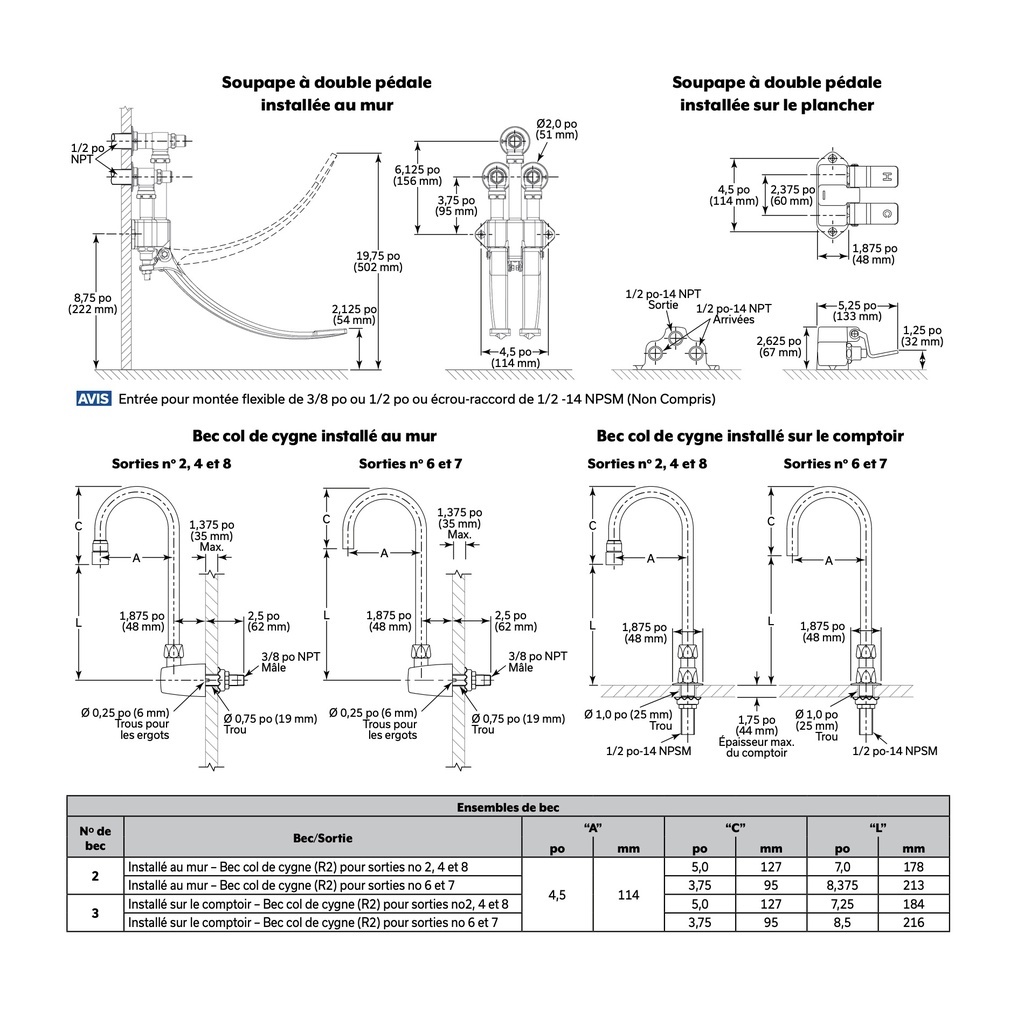 Delta 54T5300A Wall Hung Dbl Pedal Valve