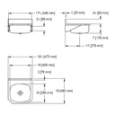 Franke WHB1819-316-3 Wall Hung Wash Basin 18Ga 1.5 Inch Waste T316