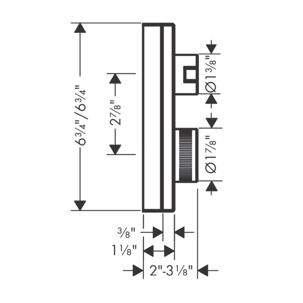Hansgrohe 46751001 Thermostatic Trim With Volume Control, Diamond Cut