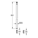 Grohe 48498000 Euph Smartctrl Shower Pipe 95Cm Grohe Chrome