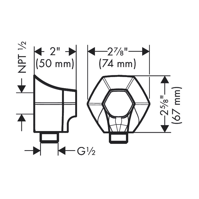 Hansgrohe 04839670 Wall Outlet With Check Valves