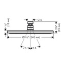 Hansgrohe 04824670 Showerhead 240 1 Jet 1.75 Gpm