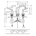 Hansgrohe 04813250 Widespread Faucet 110 With Pop Up Drain 1.2 Gpm Brushed Gold Optic