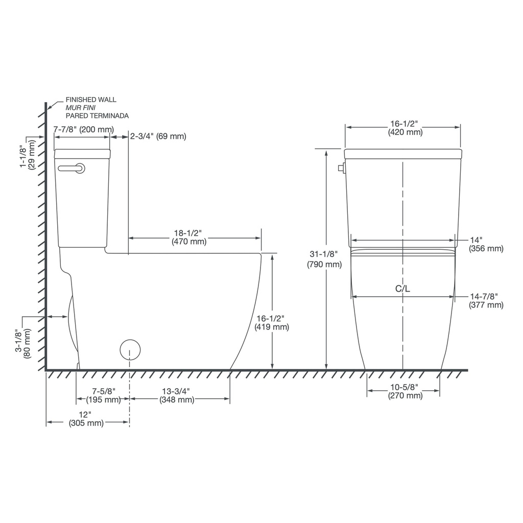 Grohe 39679000 Essence 1.28 Gpf Lh Tank
