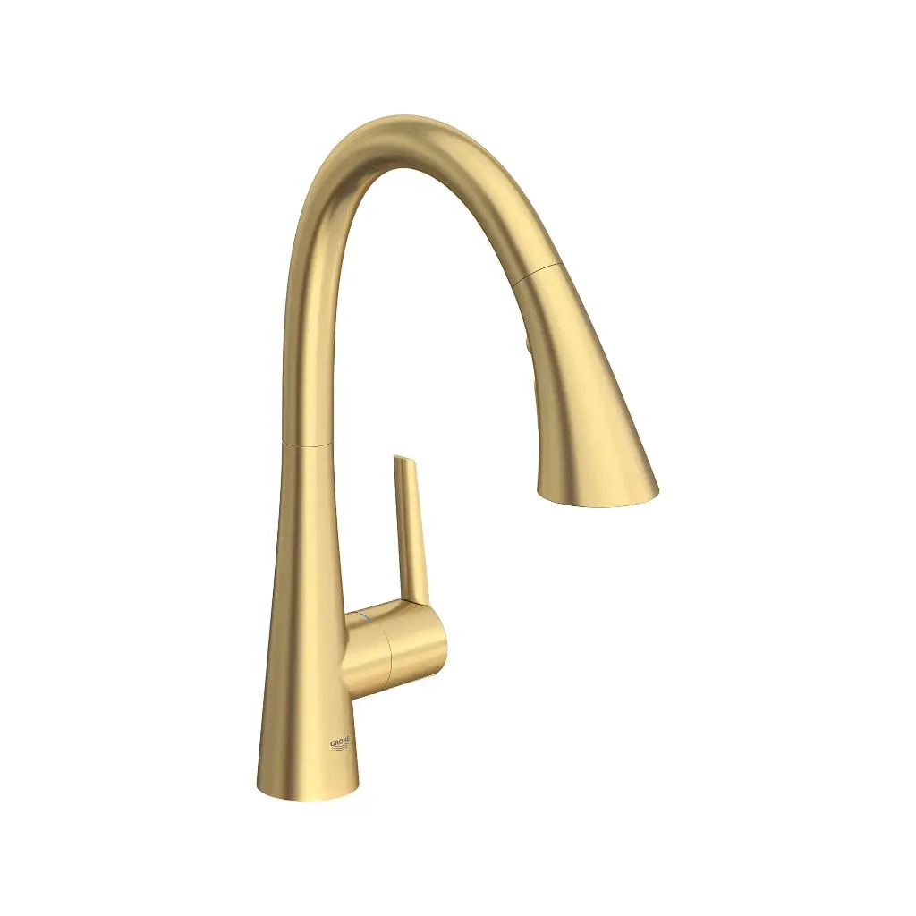 Grohe 32298GN3 Zedra Sngl Hdl Kitchen C-Spout High Brushed Cool Sunrise