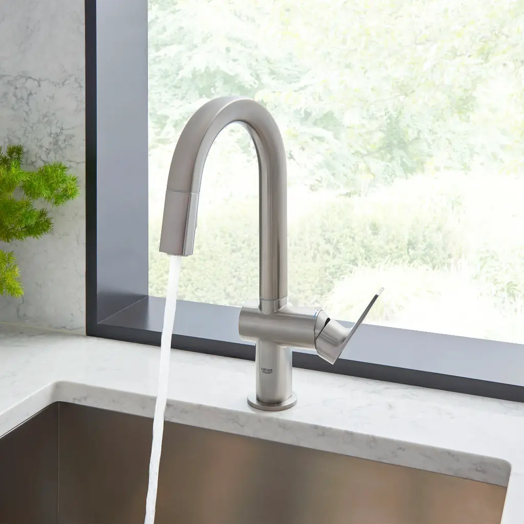 Grohe 30378DC0 Defined Dual Spray Pull-Down Bar Faucet SuperSteel InfinityFinish