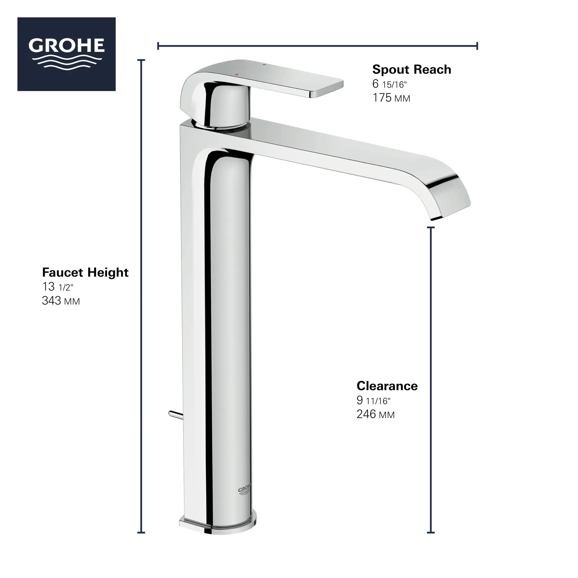 Grohe 23869000 Defined Ohm Vessel Basin Xl-Size