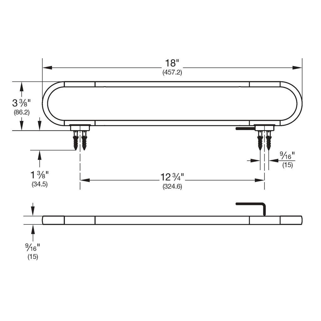 Grohe 40970000 Defined Towel Bar 18In