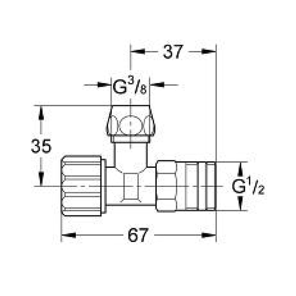 Grohe 43821000 Angle Stop Chrome
