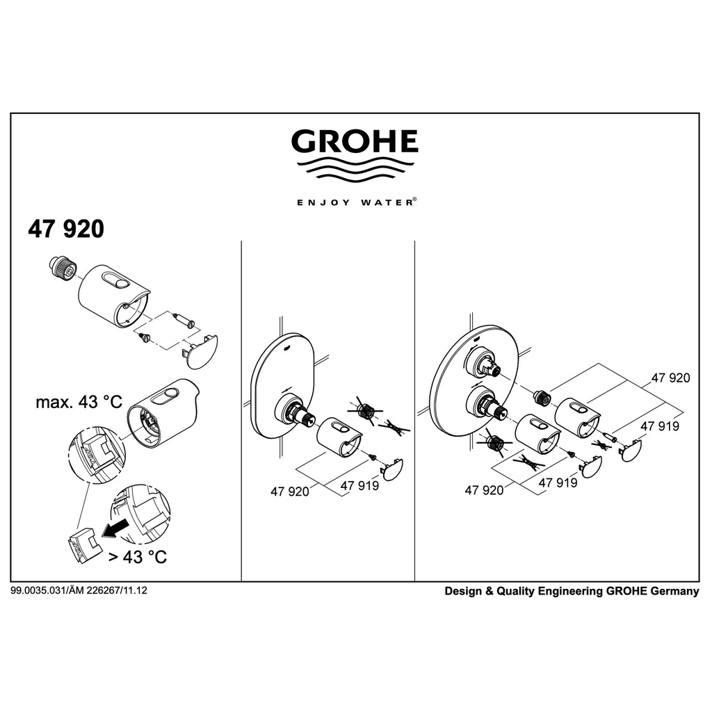 Grohe 47917000 Grt 2000 Temperature Control Handle