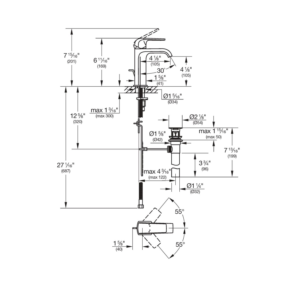 Grohe Defined 23868000 Single Hole Bathroom Faucet in Chrome