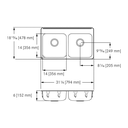 Franke ALBD4406P-1-1 Double With Ledge 18 Gauge