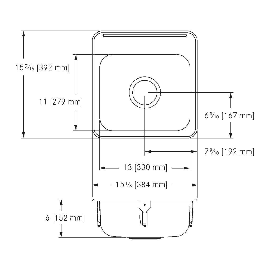 Franke ALBS1306P-1-1 Single With Ledge 18 Gauge
