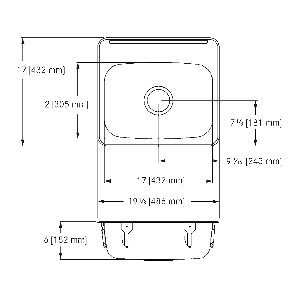 Franke ALBS2706P-1 Single With Ledge 18 Gauge