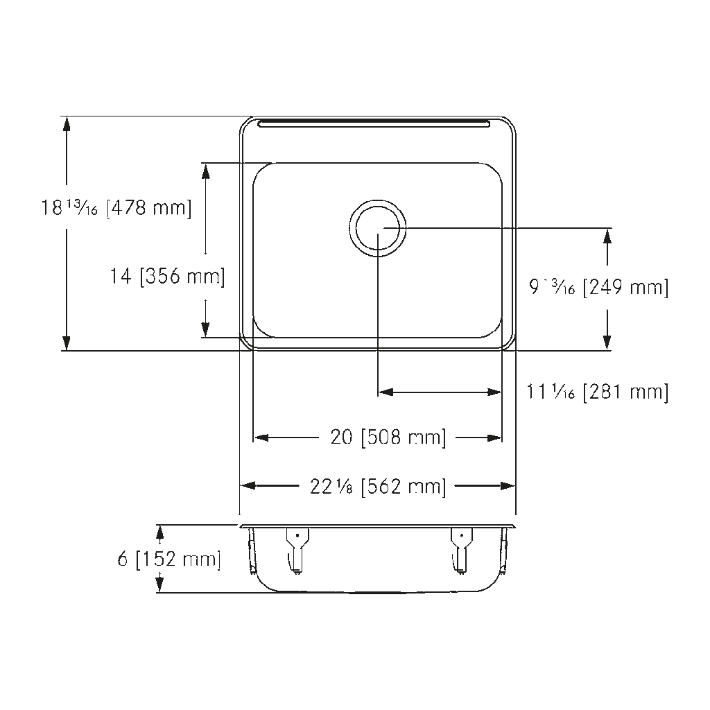 Franke ALBS4006P-1 Single With Ledge 18 Gauge