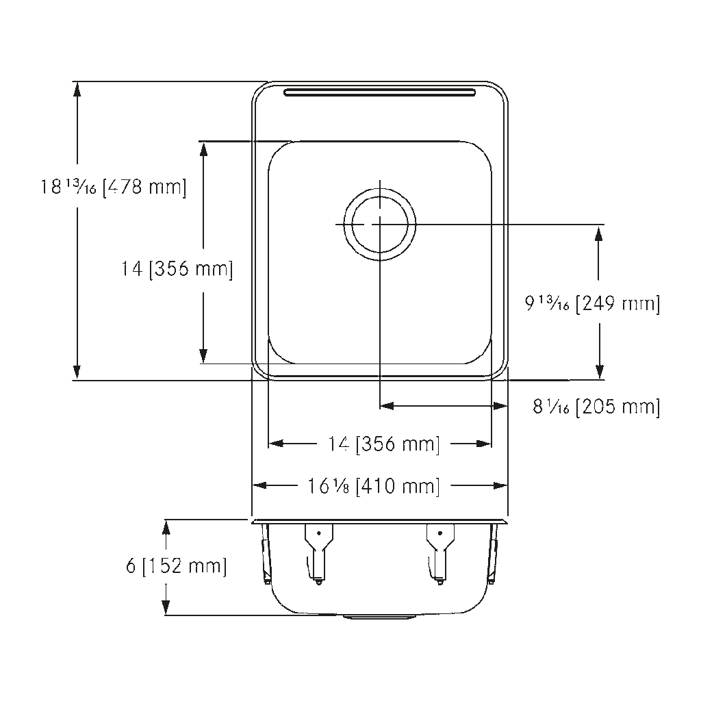 Franke ALBS4406P-1-1 Single With Ledge 18 Gauge
