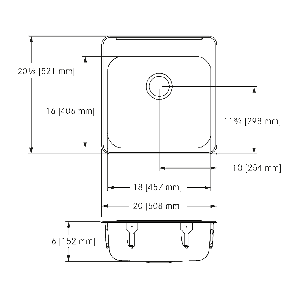 Franke ALBS6806P-1 Single With Ledge 18 Gauge