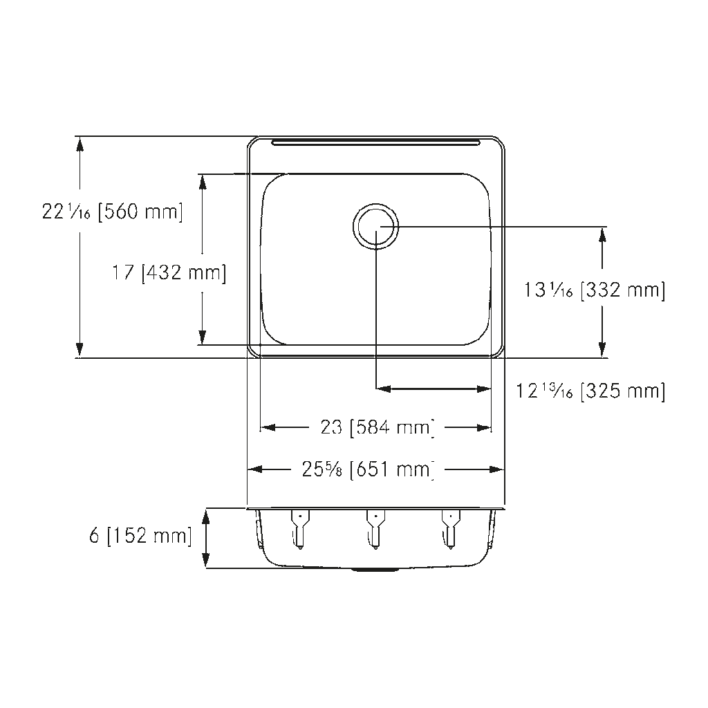 Franke ALBS7306P-1 Single With Ledge 18 Gauge