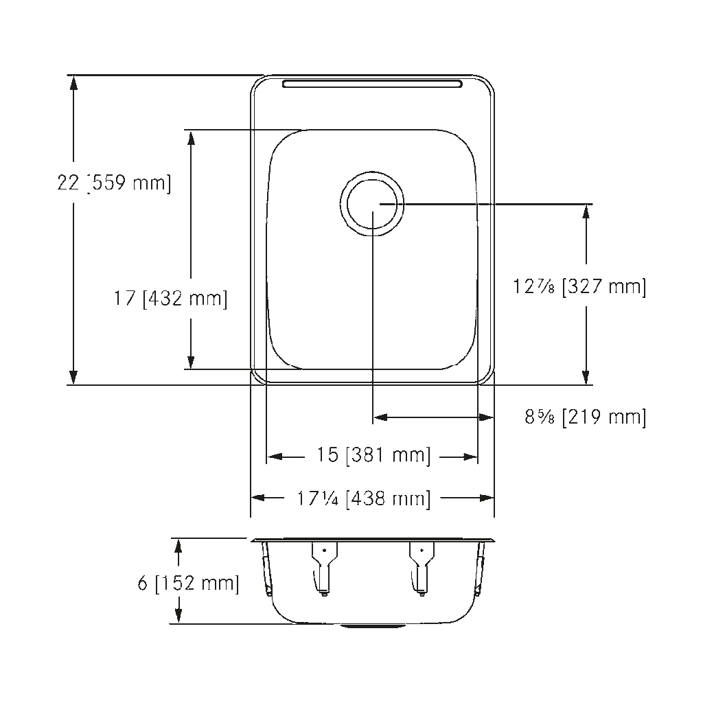 Franke ALBS7506P-1 Single With Ledge 18 Gauge
