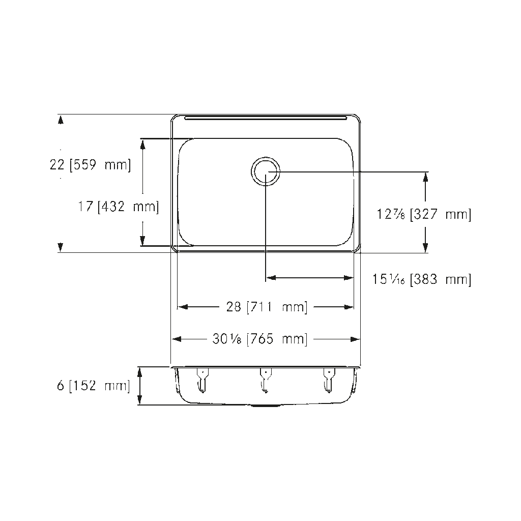 Franke ALBS7806P-1-3 Single With Ledge 18 Gauge