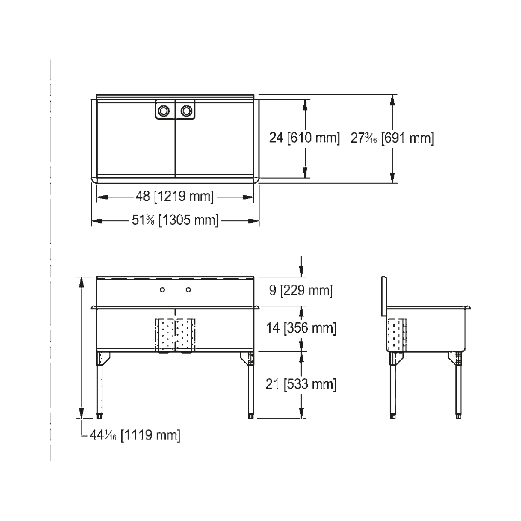 Franke DL2448-5-2 Classic Series 16 Gauge Double Compartment