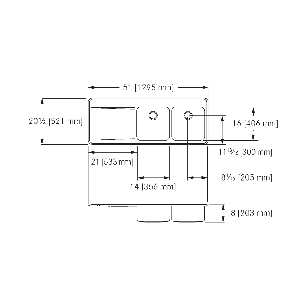 Franke LBDDBL6408P-1 18 Gauge Drainboard Sink Double