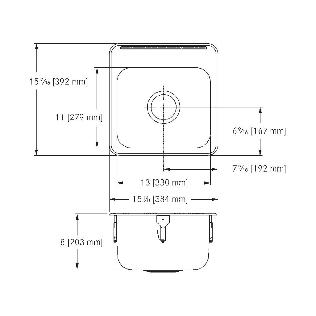 Franke LBS1308P-1-2 Single With Ledge 18 Gauge