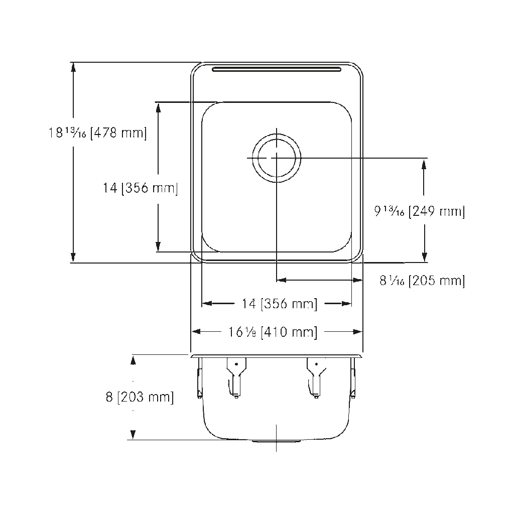 Franke LBS4408P-1-3 Single With Ledge 18 Gauge