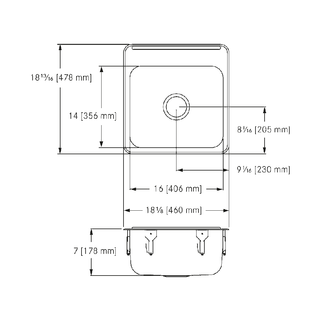Franke LBS4607-1 Single With Ledge 20 Gauge