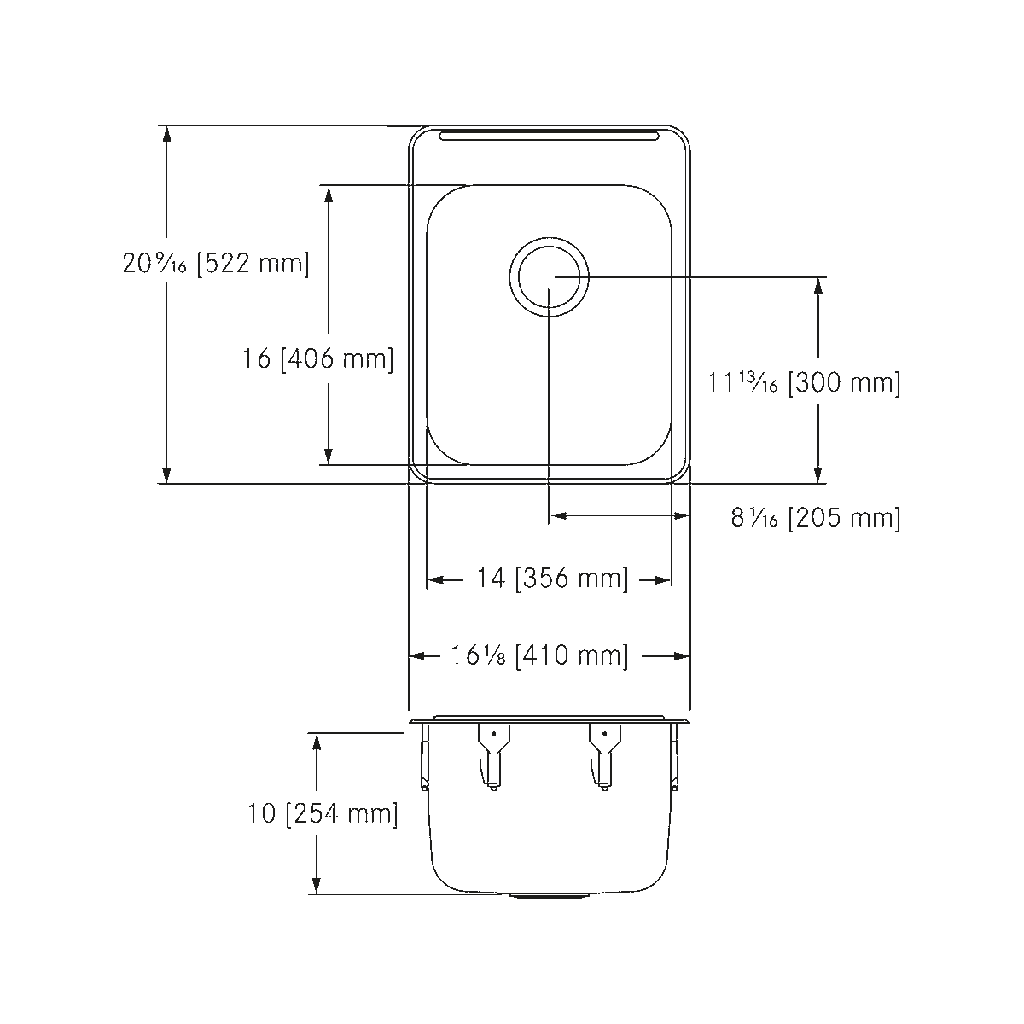 Franke LBS6410PCB-1-3 Single With Ledge 18 Gauge