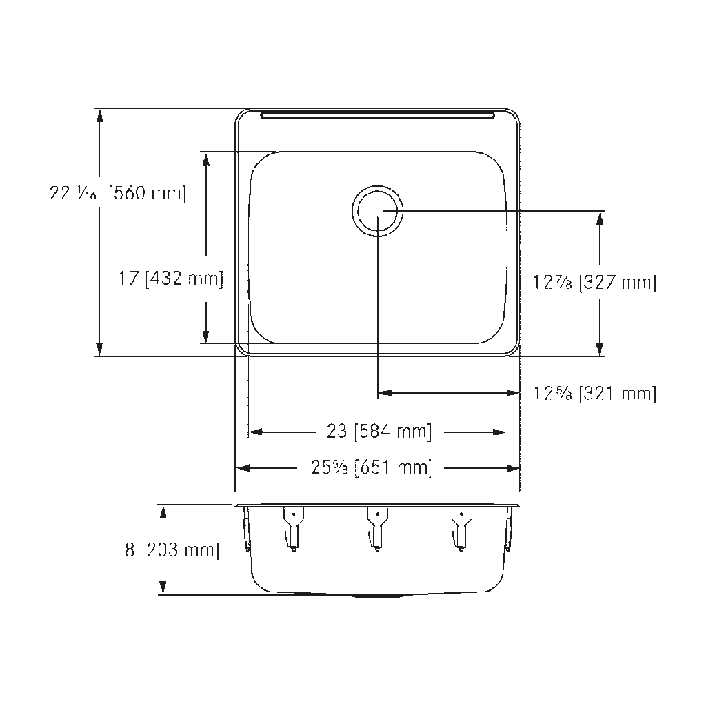 Franke LBS7308P-1-1 Single With Ledge 18 Gauge
