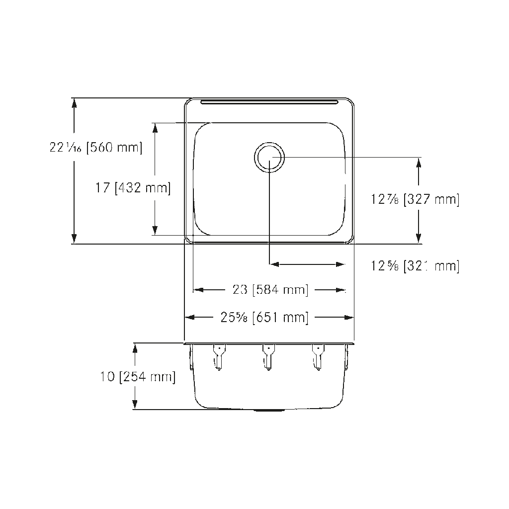 Franke LBS7310P-1-3 Single With Ledge 18 Gauge