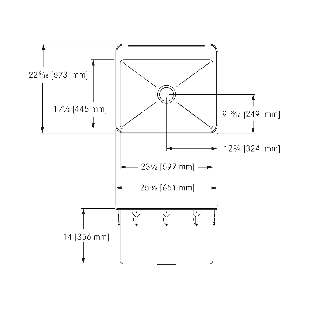 Franke LBS7314P-1-3 Single With Ledge 18 Gauge