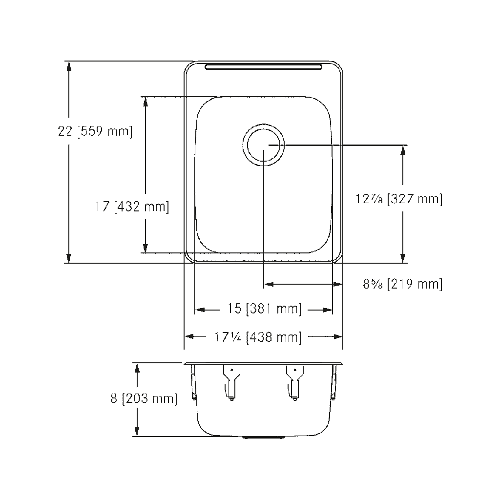 Franke LBS7508-1 Single With Ledge 20 Gauge